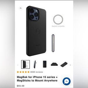 Black Case for iPhone 15 Pro Max with MagSafe